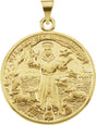 14K Yellow 25 mm St. Francis of Assisi Medal
