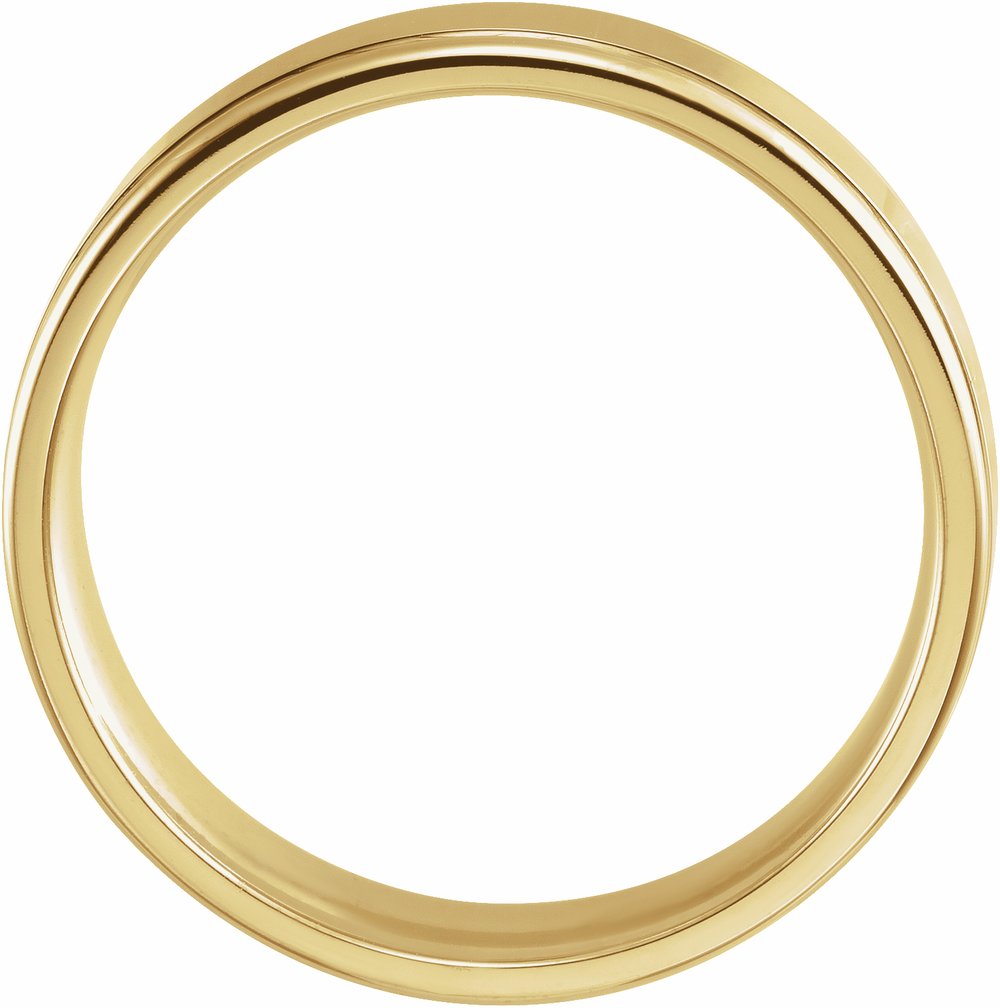 10K Yellow Gold 6 mm Grooved Comfort-Fit Flat Band Size 7