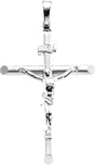 14K White 35x25 mm Crucifix Pendant 