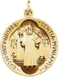 14K Yellow Gold 18.5 mm St. Benedict Medal