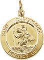14K Yellow Gold 15 mm St. Christopher Medal