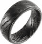 Black Damascus Steel 8 mm Stepped-Edge Comfort-Fit Flat Band Size 7.5