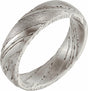 Damascus Steel 6 mm Comfort-Fit Flat Band Size 7