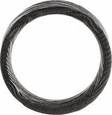 Damascus Steel 8 mm Flat Black  Patterned Band Size 7
