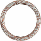 Steel Damascus 8 mm Comfort-Fit Flat Band Size 7