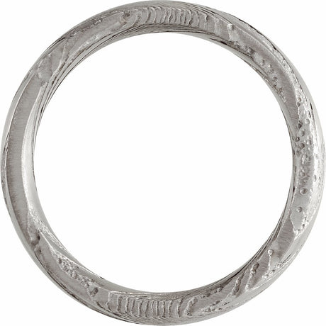 Damascus Steel 6 mm Comfort-Fit Flat Band Size 7