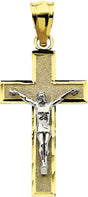 14K Yellow/White 22x12.7 mm Crucifix Pendant