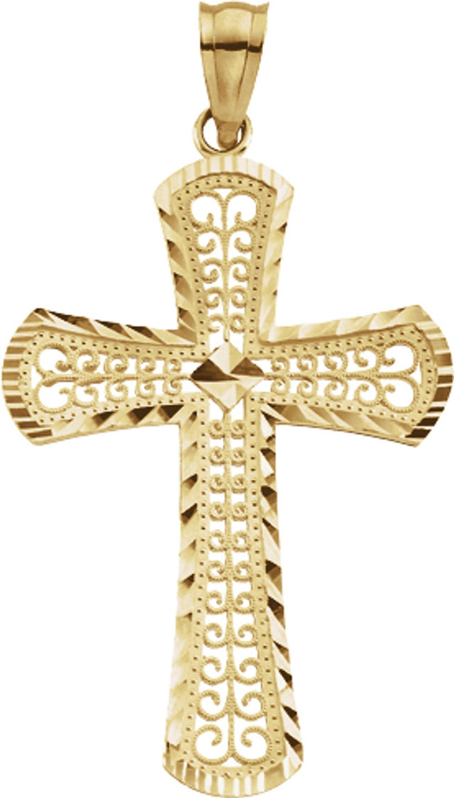 14K Yellow 33x22.5 mm Cross Pendant