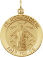 14K Yellow 18 mm Round St. Jude Thaddeus Medal