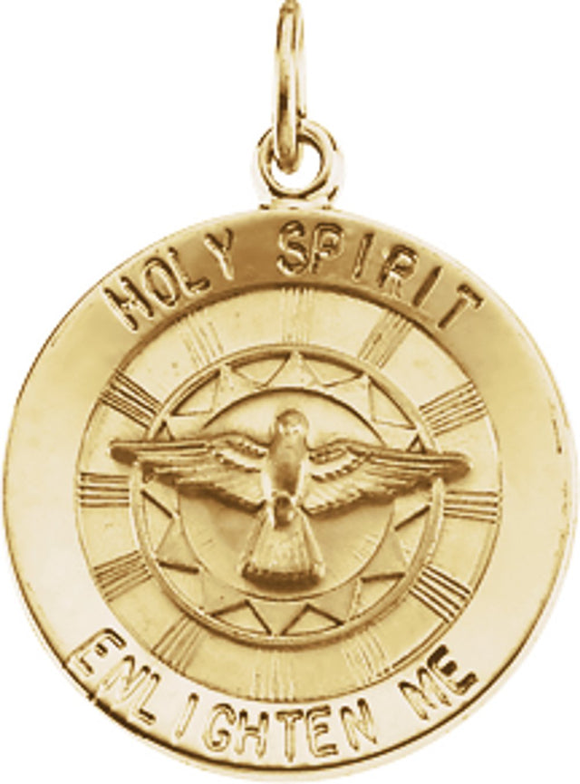 14K Yellow 18 mm Holy Spirit Medal