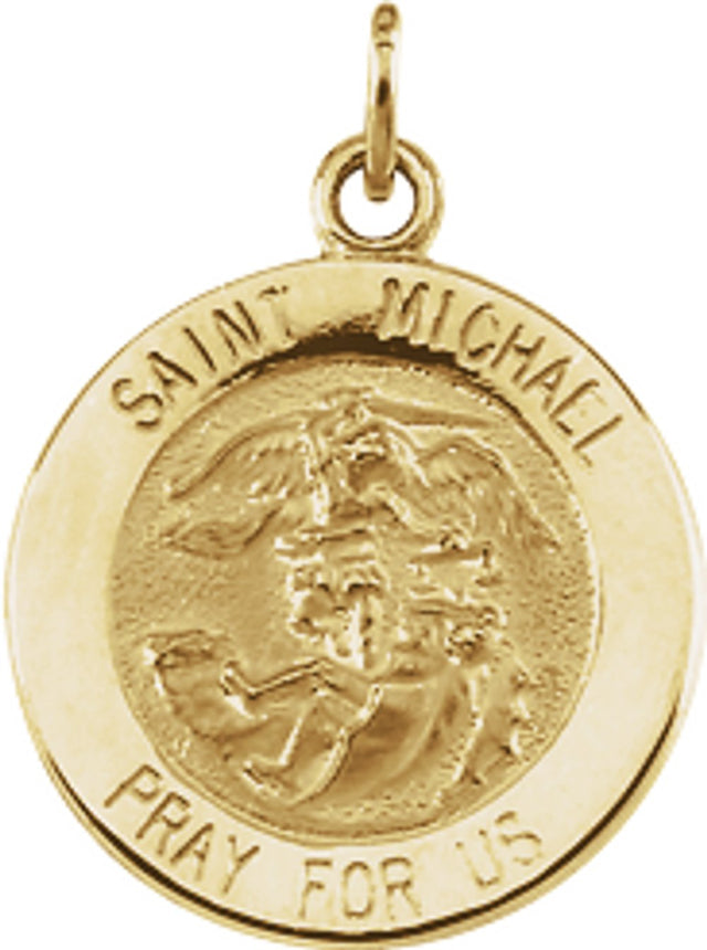14K Yellow Gold St. Michael Medal Pendant