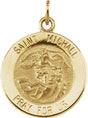 14K Yellow Gold St. Michael Medal Pendant
