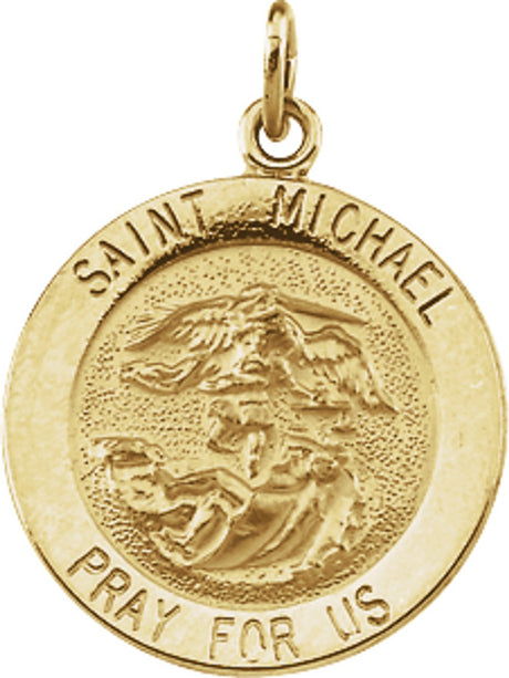 14K Yellow Gold St. Michael Medal Pendant