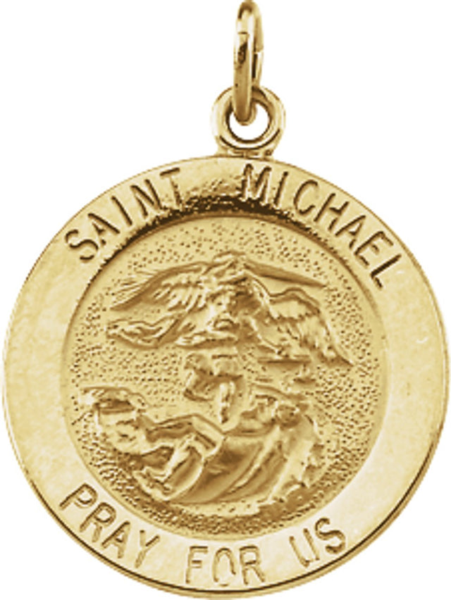 14K Yellow St. Michael Medal Pendant