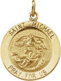 14K Yellow St. Michael Medal Pendant