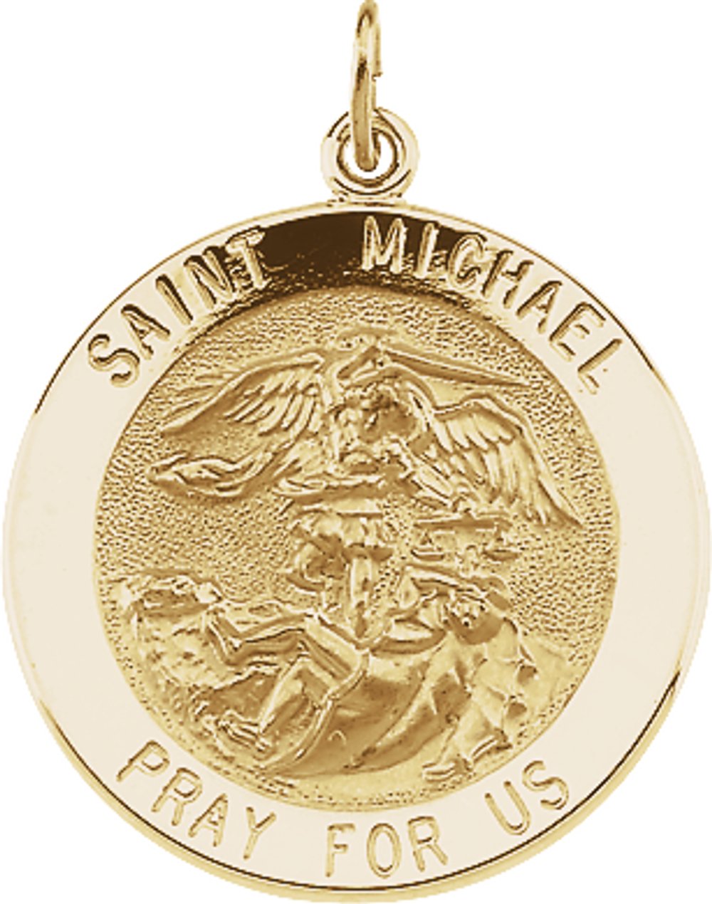 14K Yellow Gold St. Michael Medal Pendant