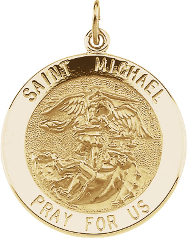 14K Yellow Gold St. Michael Medal Pendant