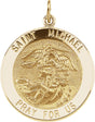14K Yellow Gold St. Michael Medal Pendant