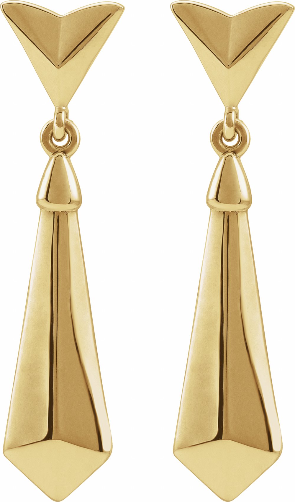 14K Yellow Geometric Dangle Earrings