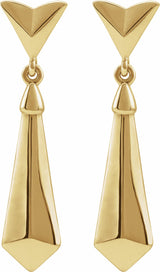 14K Yellow Geometric Dangle Earrings