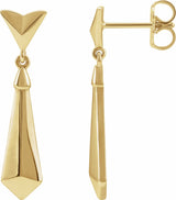 14K Yellow Geometric Dangle Earrings