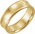 14K Yellow 7 mm Beveled-Edge Concave Band Size 8.5