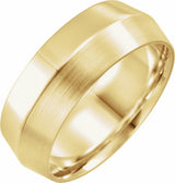 14K Yellow Gold 8 mm Comfort-Fit Knife Band Size 7.5