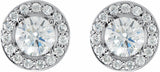 14K White 1/2 CTW Lab-Grown Diamond Halo-Style Earrings