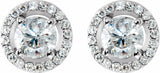 14K White 2 1/3 CTW Lab-Grown Diamond Halo-Style Earrings