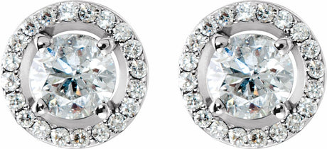 14K White Gold 2 1/3 CTW Lab-Grown Diamond Halo-Style Earrings