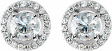 14K White Gold 2 1/3 CTW Lab-Grown Diamond Halo-Style Earrings