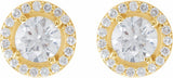 14K Yellow 1 5/8 CTW Lab-Grown Diamond Halo-Style Earrings