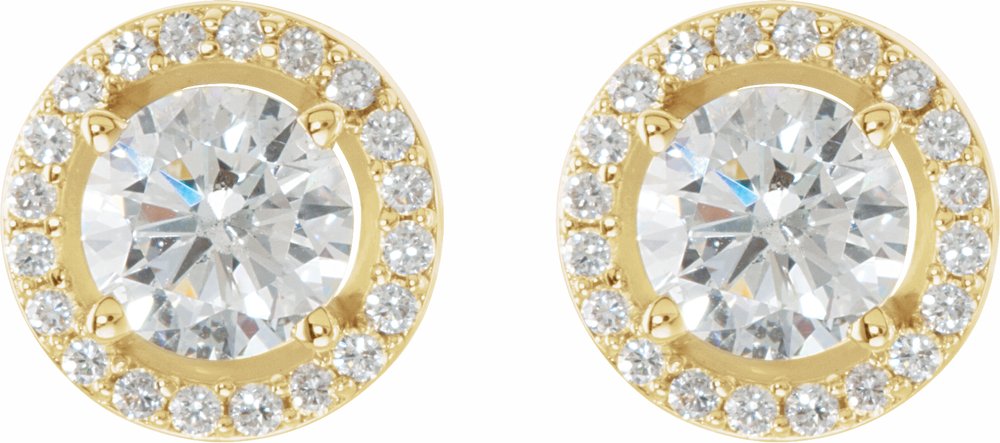 14K Yellow 2 1/3 CTW Lab-Grown Diamond Halo-Style Earrings