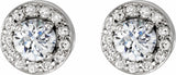 14K White 3/8 CTW Lab-Grown Diamond Halo-Style Earrings