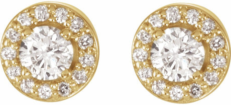 14K Yellow 3/8 CTW Lab-Grown Diamond Halo-Style Earrings