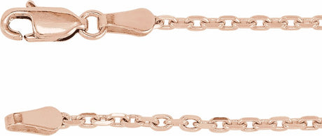 14K Rose Gold 2 mm Diamond-Cut Cable 16" Chain