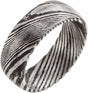 Damascus Steel 8 mm Comfort-Fit Half Round Band Size 7