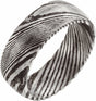 Damascus Steel 8 mm Comfort-Fit Half Round Band Size 8.5