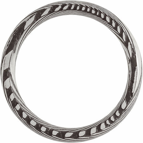 Damascus Steel 8 mm Half Round Comfort-Fit Band