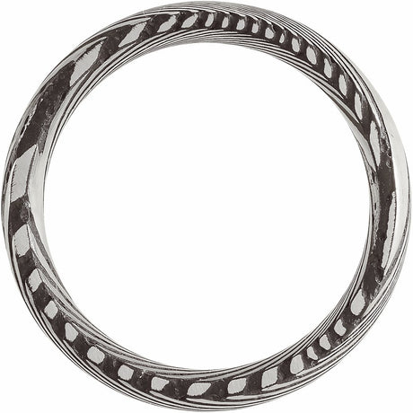 Damascus Steel 8 mm Comfort-Fit Half Round Band Size 7