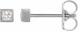 14K White Gold 1/3 CTW Lab-Grown Diamond Bezel-Set Earrings