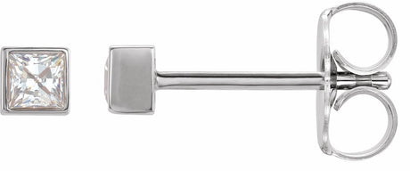 14K White Gold 5/8 CTW Natural Diamond Bezel-Set Earrings