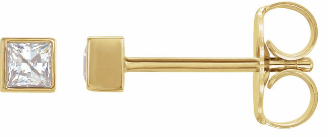 14K Yellow 3/8 CTW Lab-Grown Diamond Bezel Earrings