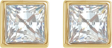 14K Yellow 1/3 CTW Lab-Grown Diamond Bezel-Set Earrings