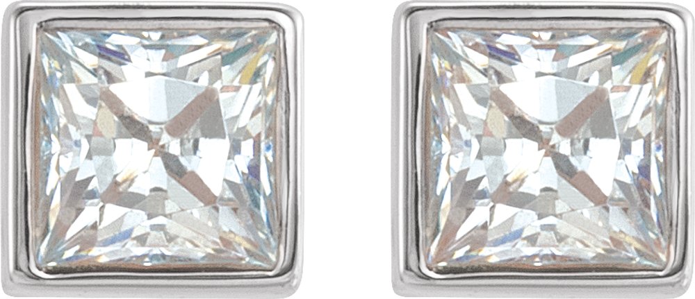 14K White Gold 1/2 CTW Lab-Grown Diamond Bezel-Set Earrings