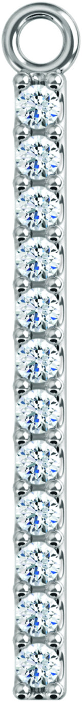 14K White 1/10 CTW Natural Diamond Bar Dangle