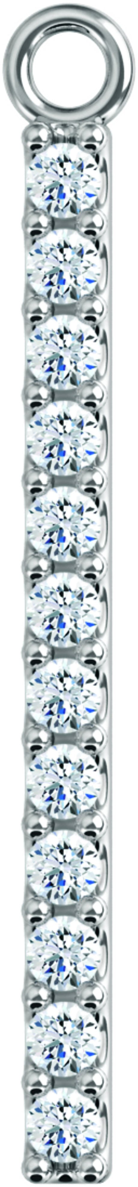 14K White 1/10 CTW Natural Diamond Bar Dangle