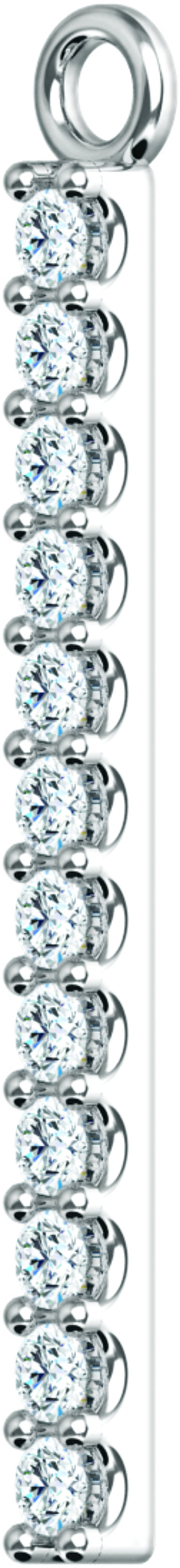 14K White 1/10 CTW Natural Diamond Bar Dangle