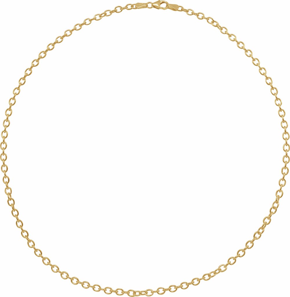 14K Yellow Gold 3.25 mm Oval Cable 24" Chain