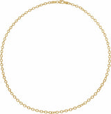 14K Yellow Gold 3.25 mm Oval Cable 24" Chain